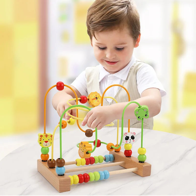 LittleBunnies™ Montessori Wooden Roller Coaster Bead Maze