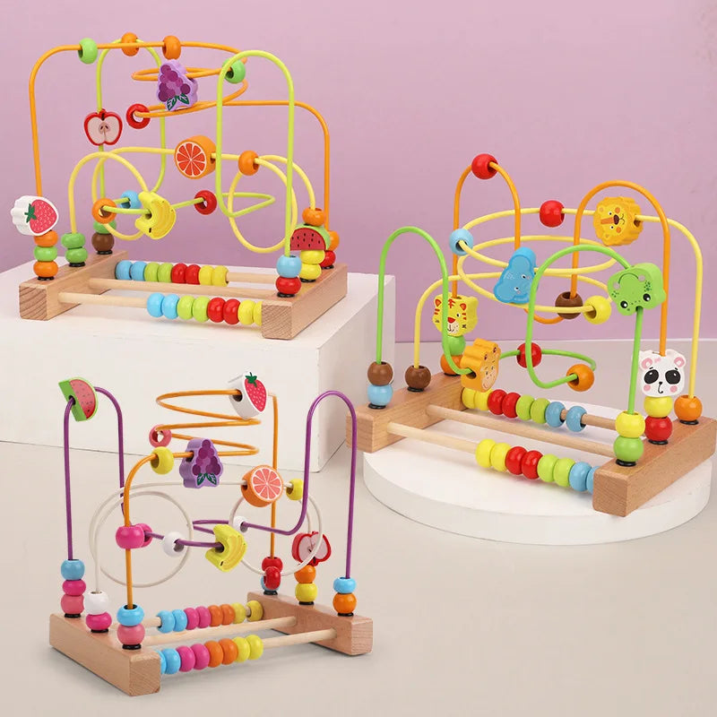 LittleBunnies™ Montessori Wooden Roller Coaster Bead Maze