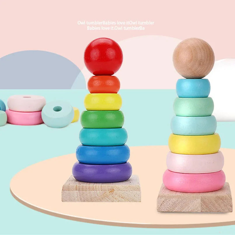 LittleBunnies™ Wooden Rainbow Tower