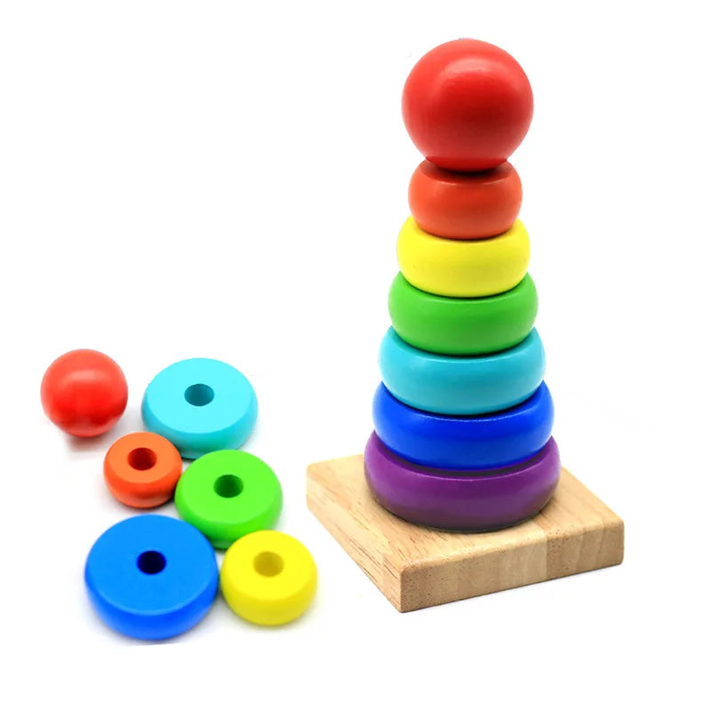 LittleBunnies™ Wooden Rainbow Tower