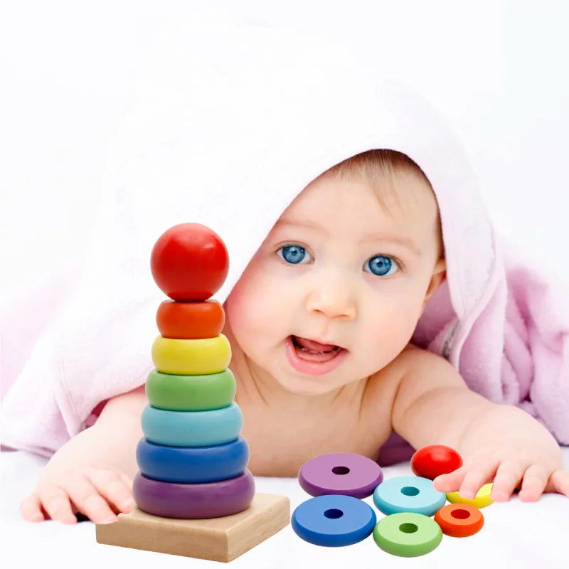 LittleBunnies™ Wooden Rainbow Tower